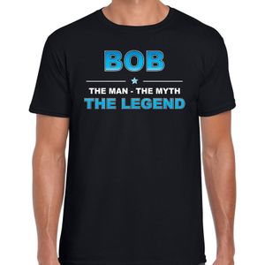 Naam cadeau t-shirt Bob - the legend zwart voor heren - Feestshirts