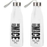 2x Sport Bidon drinkfles/waterfles New York City print wit 750 Ml - Drinkflessen