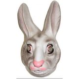 Plastic konijnen masker wit - Verkleedmaskers