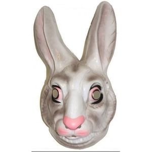 Plastic konijnen masker wit - Verkleedmaskers