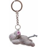 2x Pluche nijlpaard knuffel sleutelhanger 6 cm - Knuffel sleutelhangers