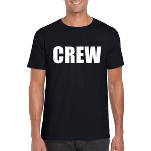 Crew tekst t-shirt zwart heren - Feestshirts