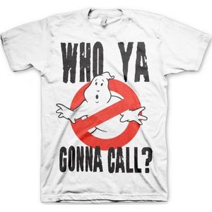 Ghostbuster Who ya gonna call verkleed t-shirt heren wit - Feestshirts