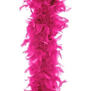Verkleed of decoratie veren Boa fuchsia roze 45 gram - Verkleed boa