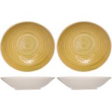 8x stuks ronde diepe borden/soepborden Turbolino geel 21 cm - Diepe borden
