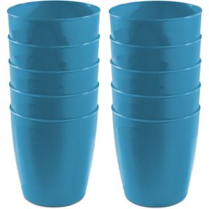 30x drinkbekers van kunststof 300 ml in het blauw - Drinkbekers