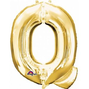 Grote letter ballon goud Q 86 cm - Ballonnen
