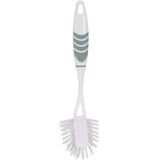Afwasborstel met ophang lus - 3x stuks - groen - 29 cm