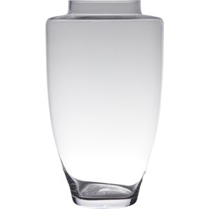 Transparante luxe grote stijlvolle vaas/vazen van glas H60 x D35 cm - Bloemen/boeketten vaas