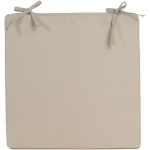 Stoelkussens voor binnen en buiten in de kleur taupe/beige 40 x 40 cm - tuinstoelkussens