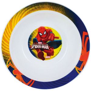 Diep kinder/peuter ontbijt bordje/kommetje Spiderman 16 cm - Fruit/dessert/ijs