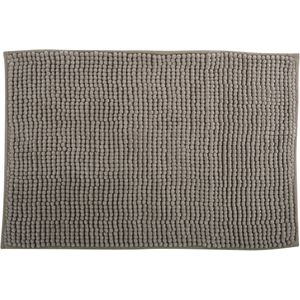 MSV Badkamerkleed/badmat tapijtje voor op de vloer - beige - 50 x 80 cm - Microvezel - anti slip