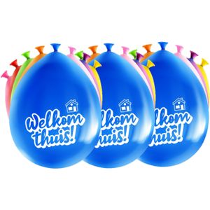Welkom thuis thema Ballonnen - 24x - multi kleuren - Versiering/feestartikelen - Ballonnen