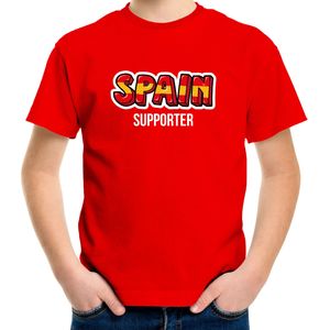 Rood t-shirt Spain / Spanje supporter EK/ WK voor kinderen - Feestshirts