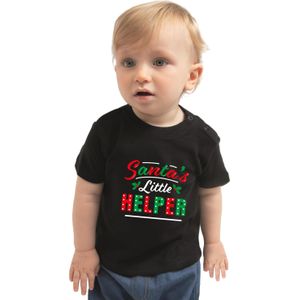 Santas little helper / Het hulpje van de Kerstman Kerst t-shirt zwart voor peuters - kerst t-shirts kind