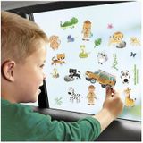 Totum Auto raamstickers - 110x - jungle/wildlife thema - voor kinderen