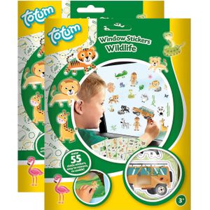 Totum Auto raamstickers - 110x - jungle/wildlife thema - voor kinderen