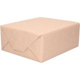 4x Rollen inpakpapier/cadeaupapier geboorte/stipjes dubbelzijdig roze/blauw 300 x 70 cm - Cadeaupapier