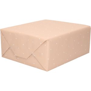 4x Rollen inpakpapier/cadeaupapier geboorte/stipjes dubbelzijdig roze/blauw 300 x 70 cm - Cadeaupapier