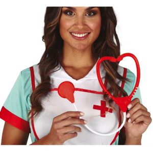 Carnaval verkleed stethoscoop dokter/zuster - rood - thema feest accessoires - Verkleedattributen