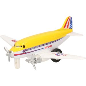 Airforce one geel vliegtuigje 12 cm - Speelgoed vliegtuigen