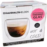 Haushaltshelden koffieglas/theeglas dubbelwandig - 1x - lungo glazen - 200 ml