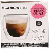 Haushaltshelden koffieglas/theeglas dubbelwandig - 1x - lungo glazen - 200 ml