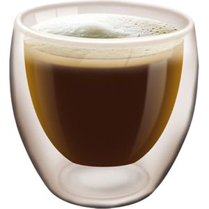 Koffieglas/theeglas dubbelwandig - 1x - lungo glas - 200 ml - Koffie- en theeglazen