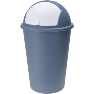 Vuilnisbak/afvalbak/prullenbak blauw met deksel 50 liter - Prullenbakken