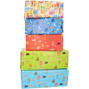 10x Sinterklaas inpakpapier/cadeaupapier 2,5 x 0,7 meter - Cadeaupapier