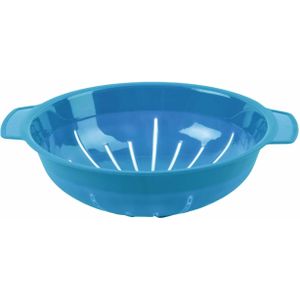 Stevig Kunststof vergiet in het turquoise 30 x 25 x 8 cm - Laag model - Plastic vergieten keuken accessoires
