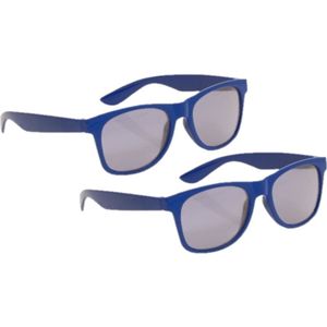 4x stuks kunststof zonnebril blauw voor kinderen - Verkleedbrillen