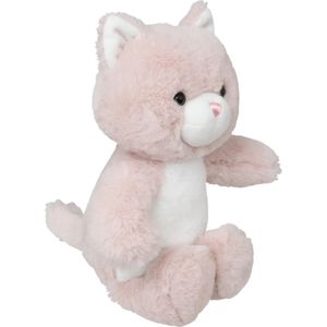 Knuffeldier Kat/poes Kitty - zachte pluche stof - knuffels - roze - 28 cm - Knuffel huisdieren