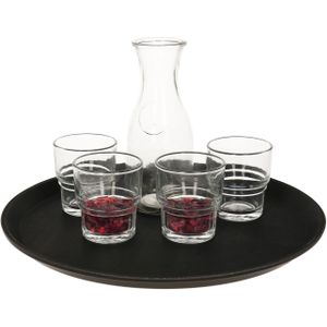 Horeca dienblad met anti-slip laag - zwart - kunststof - D35 cm - rond dienblad