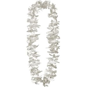 Hawaii krans/slinger - Tropische kleuren zilver - Bloemen hals slingers - Verkleedkransen