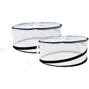 Benson Opvouwbare Foodcover - 2x - Rond - 37 x 15,5 cm - Vliegenkap en Voedselbescherming