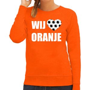Oranje sweater / trui Holland / Nederland supporter wij houden van oranje EK/ WK voor dames - Feesttruien