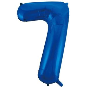 Cijfer 7 jaar folie ballon blauw van 86 cm - Ballonnen