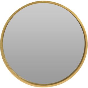 Wandspiegel - Rond - Hout - Goudkleurig - 30 cm - Spiegel