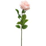 2x Perzik roze rozen Marleen kunstbloemen 63 cm - Kunstbloemen