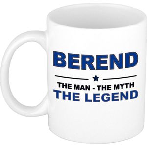 Berend The man, The myth the legend verjaardagscadeau mok / beker keramiek 300 ml - Naam mokken