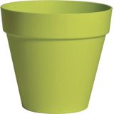 Plantenpot/bloempot - 2x - kunststof - lime groen - binnen en buiten - D20 x H17 cm - Plantenpotten