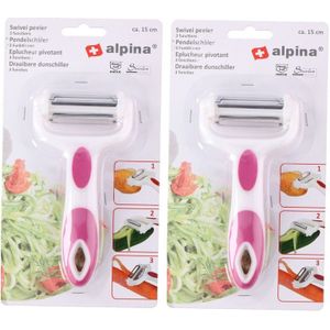 2x Roze Alpina dunschillers/aardappelmesjes 15 cm - Dunschillers