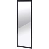 Wandspiegel/passpiegel rechthoekig met kunststof frame zwart 30 x 90 cm - Spiegels