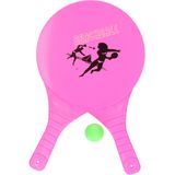 Summertime Beachball set - buitenspeelgoed - fuchsia roze - Rackets/batjes en bal - Tennis ballenspel