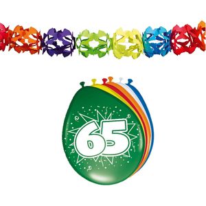 Folat Party 65e jaar verjaardag feestversiering set - Ballonnen en slingers - Feestpakketten