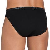 Set van 3x stuks sloggi basic mini heren ondergoed slip, maat: M zwart - Slips