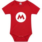 Verkleed/cadeau baby rompertje Mario M rood jongen/meisje - Rompertjes
