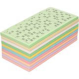 Rainbow Bingokaarten Set - 10x 1-90 Nummers - 10 Blokken van 100 Pagina's - Formaat 10x20 cm