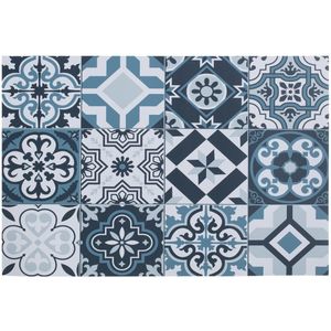 Rechthoekige placemat mozaiek blauw - vinyl - 45 x 30 cm - Onderleggers